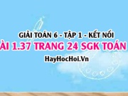 Bài 1.37 SGK Toán 6 tập 1 Kết nối tri thức